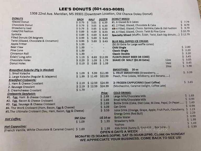 Lee's Donuts - Meridian, MS