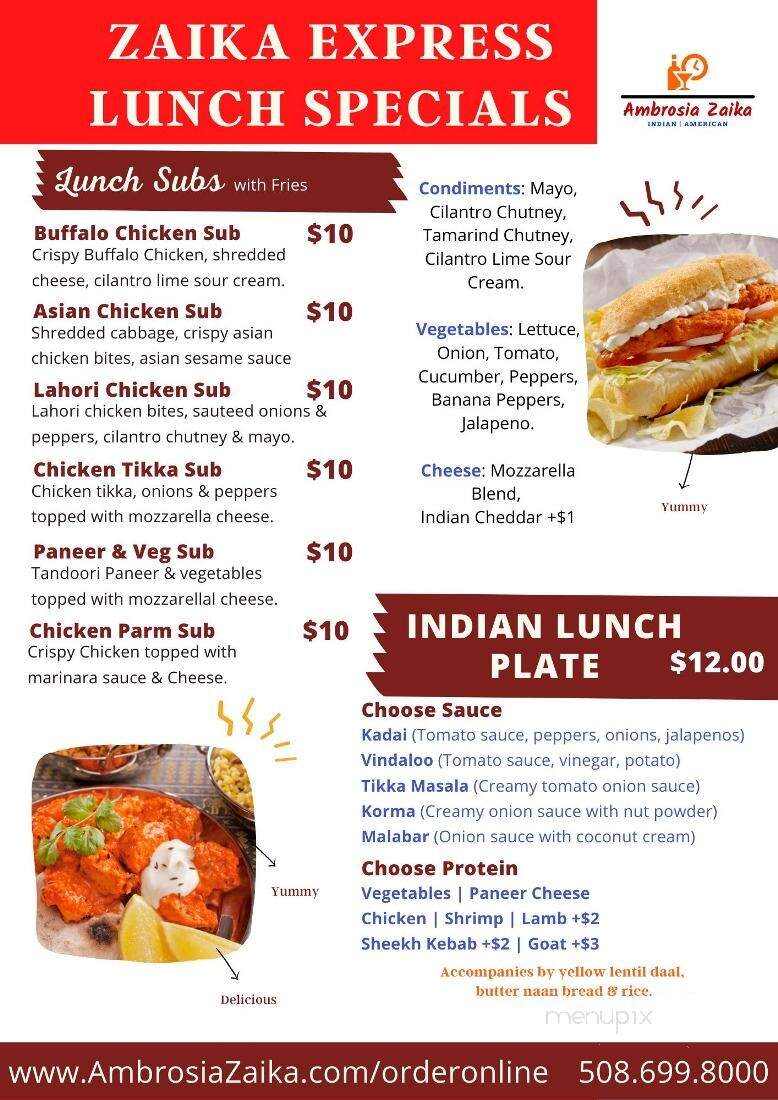 Ambrosia Tavern - North Attleboro, MA menu_pic