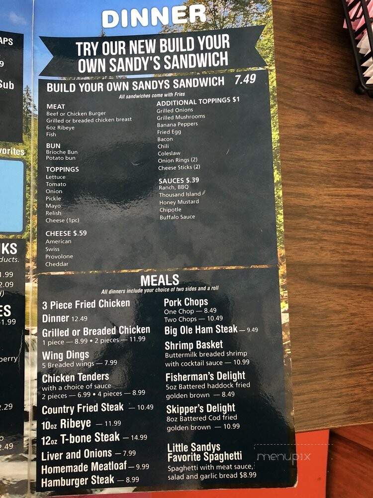 Little Sandy's Incorporated - Bruceton Mills, WV menu_pic