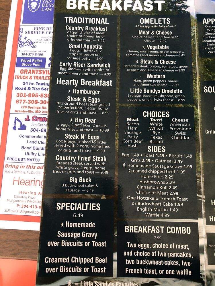 Little Sandy's Incorporated - Bruceton Mills, WV menu_pic