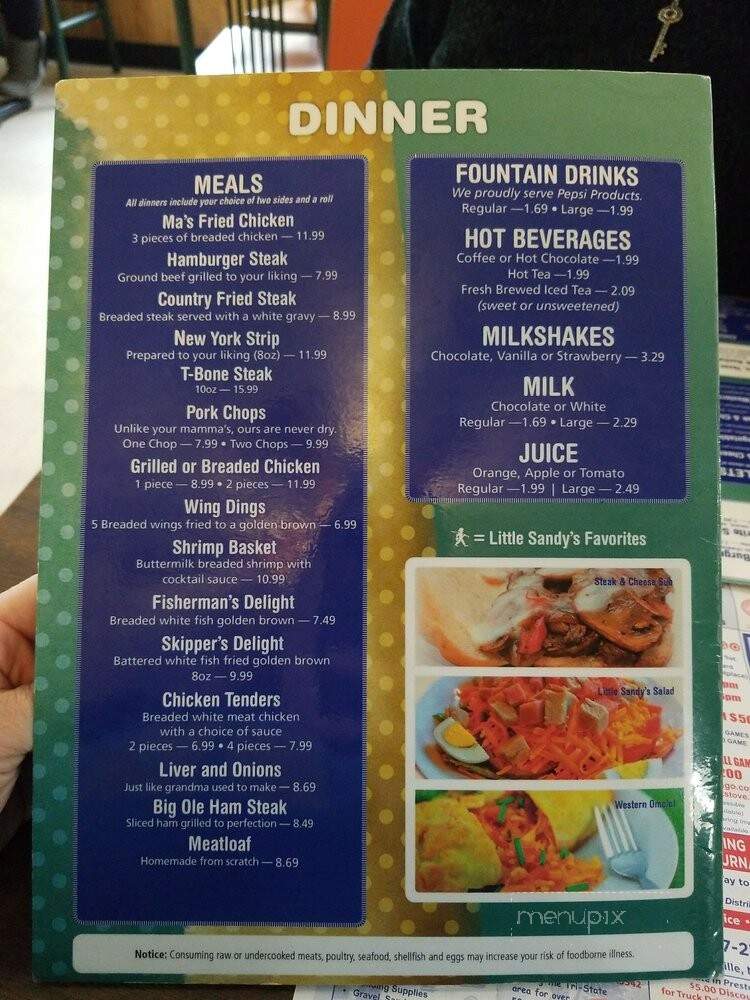 Little Sandy's Incorporated - Bruceton Mills, WV menu_pic
