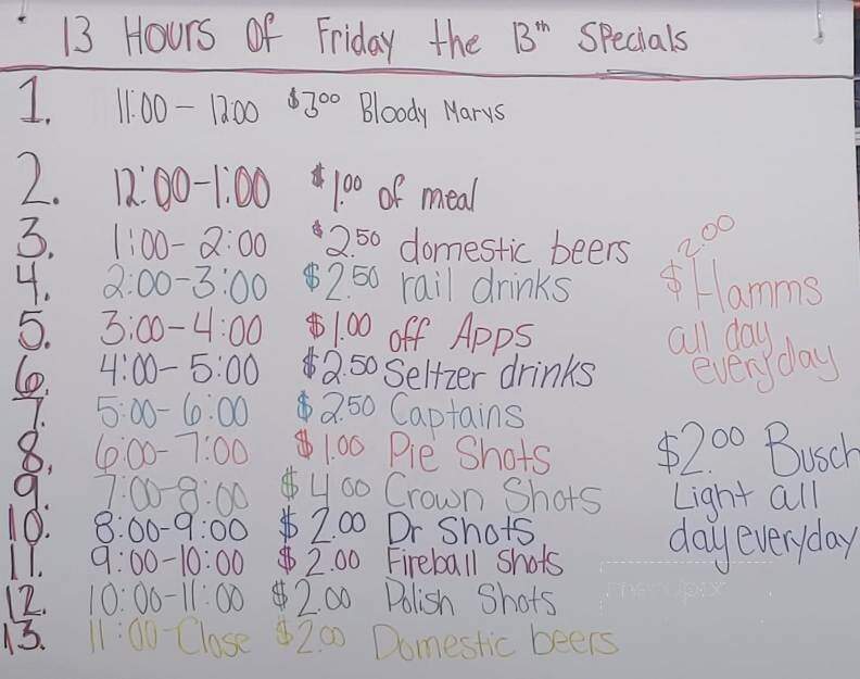 Boondocks - Necedah, WI menu_pic