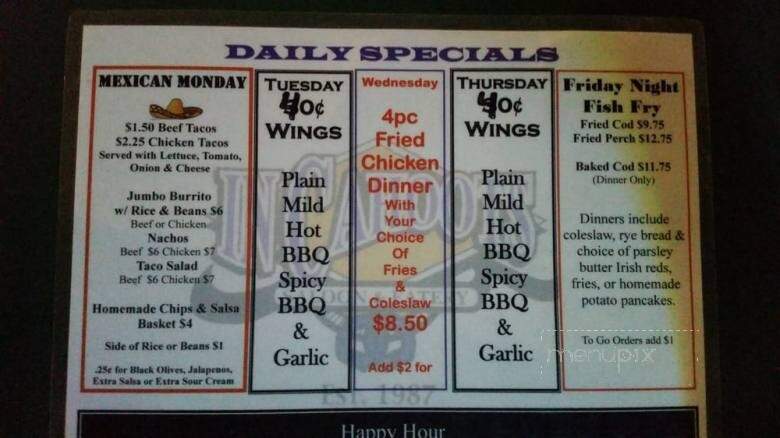 In Cahoots Co Incorporated - Genesee Depot, WI menu_pic