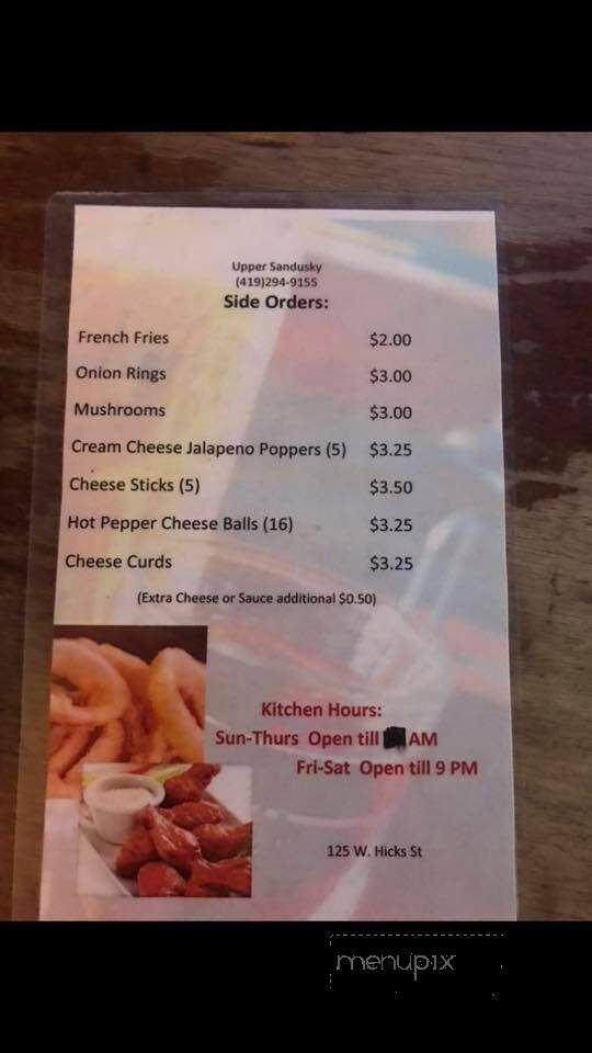 Boxcar Tavern - Upper Sandusky, OH menu_pic