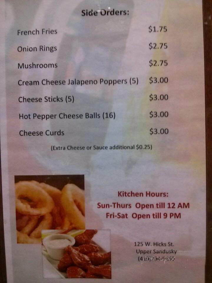 Boxcar Tavern - Upper Sandusky, OH menu_pic