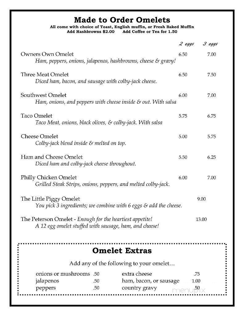 Hot Cakes Cafe & Lodging - Hankinson, ND menu_pic