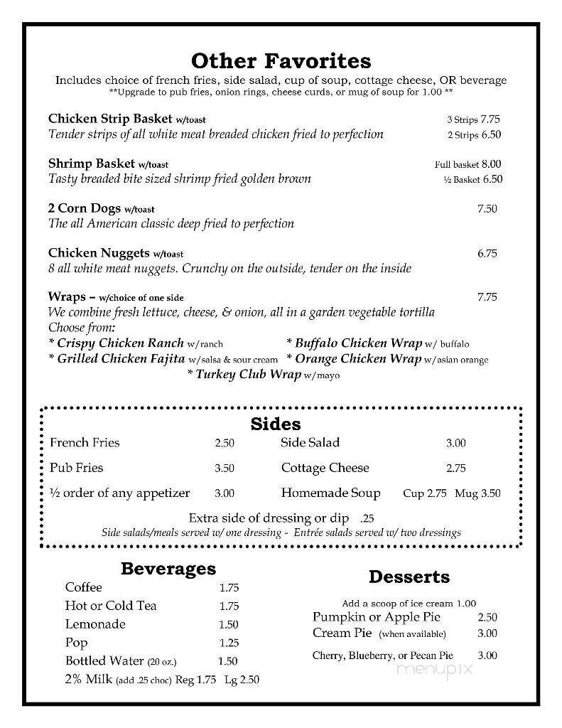 Hot Cakes Cafe & Lodging - Hankinson, ND menu_pic