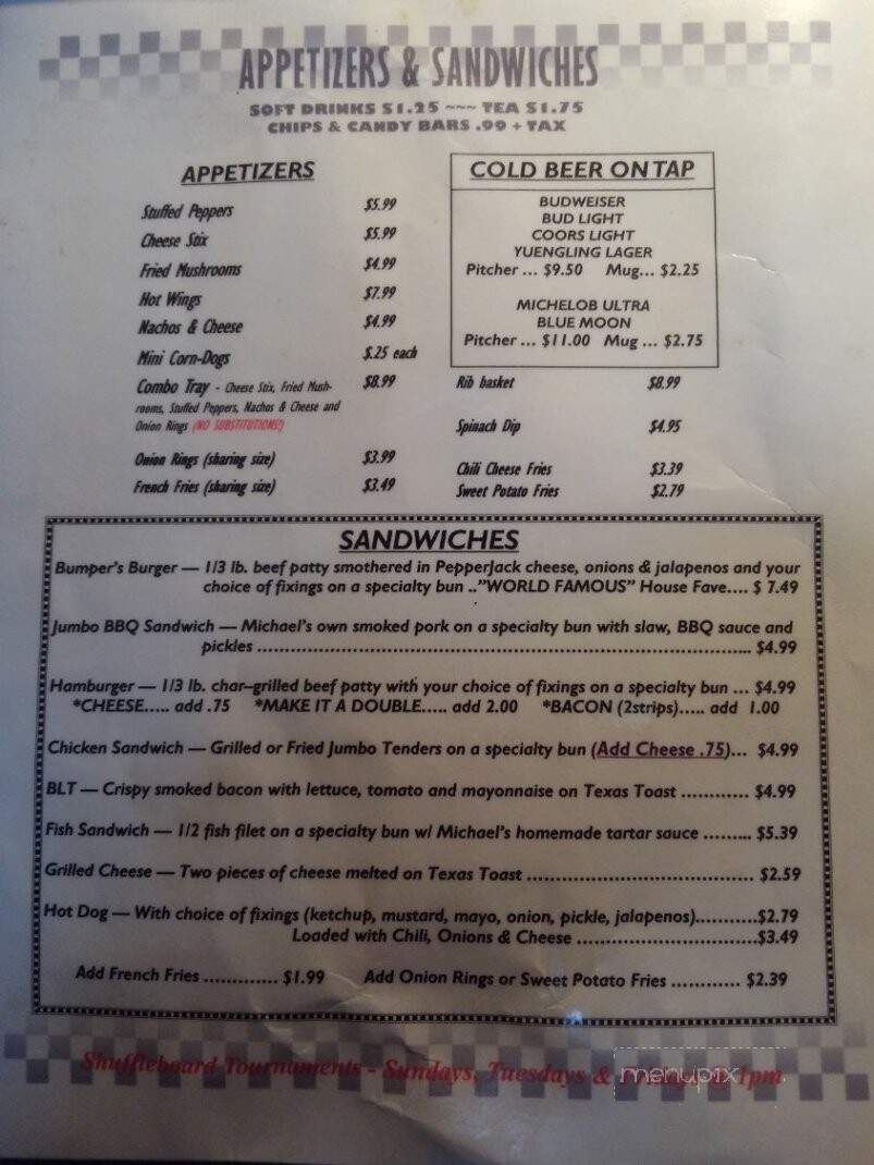 Bumpers Bar & Grill - Iron City, TN menu_pic
