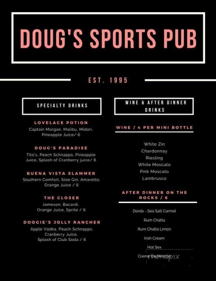 Doug's Sports Pub - Plover, WI menu_pic