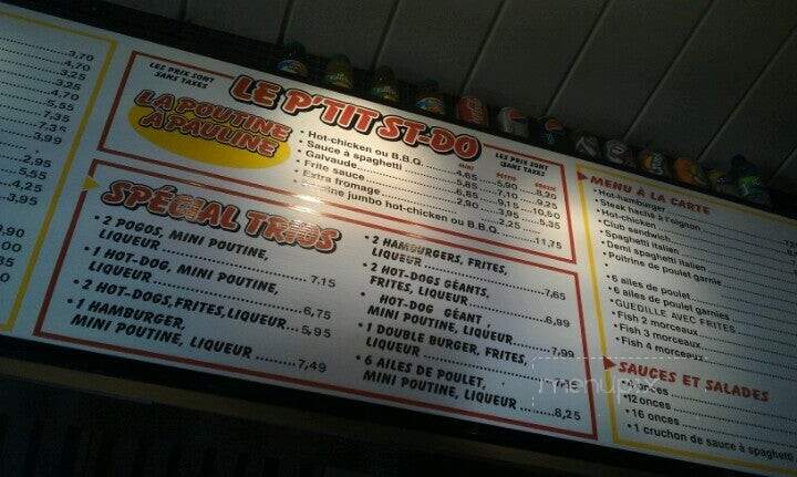 Le P'tit St-Do - Jonquiere, QC menu_pic