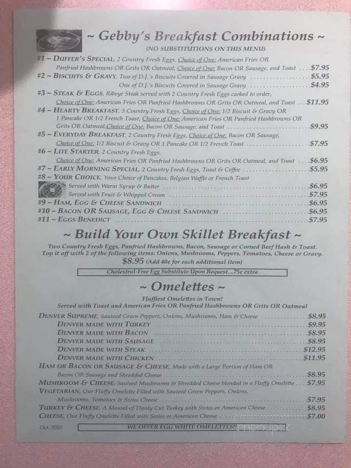 Gebby's Family Restaurant - Peoria Heights, IL menu_pic