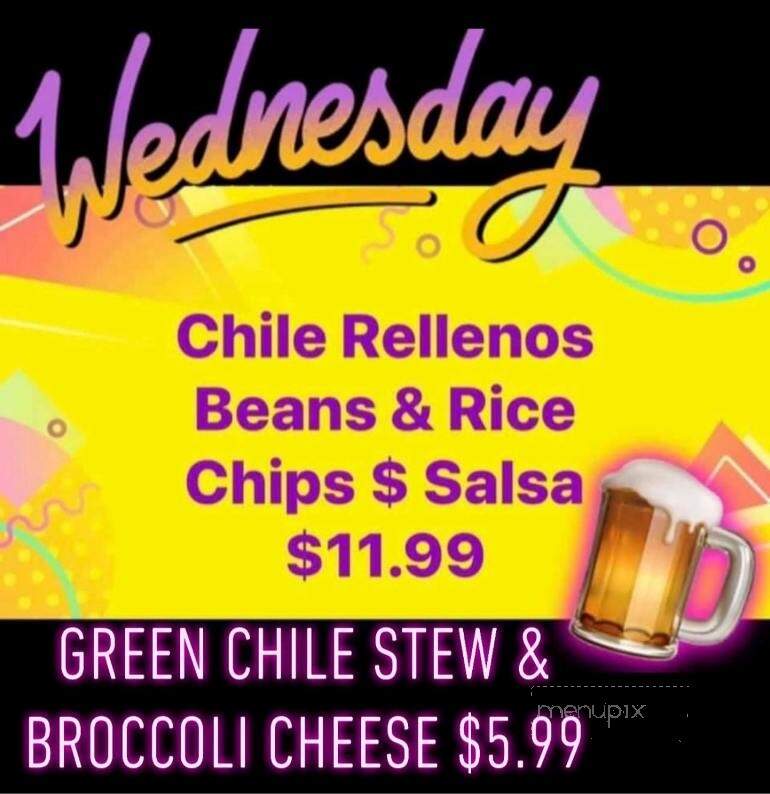 Kelley's Bar & Grill - Clovis, NM menu_pic