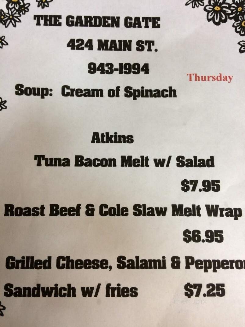 Garden Gate - Catskill, NY menu_pic