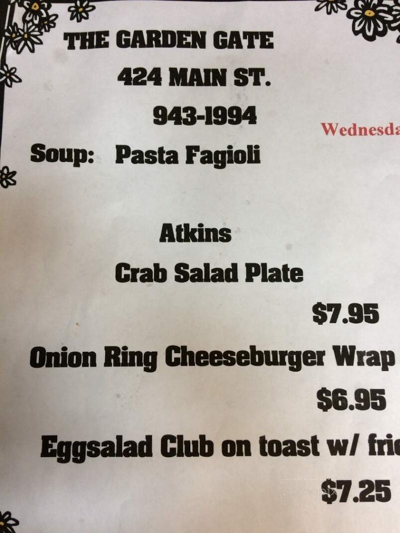 Garden Gate - Catskill, NY menu_pic