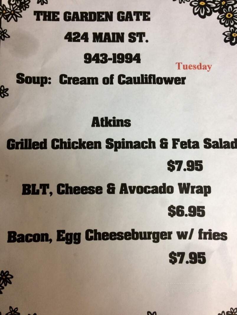 Garden Gate - Catskill, NY menu_pic