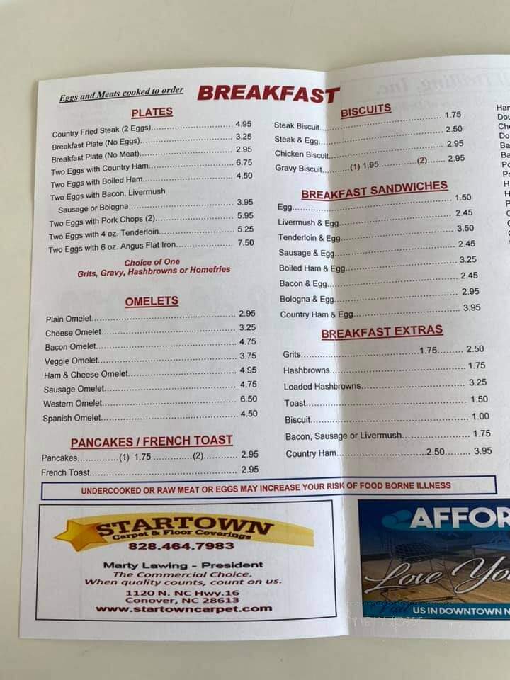 Dick's Cafe - Newton, NC menu_pic