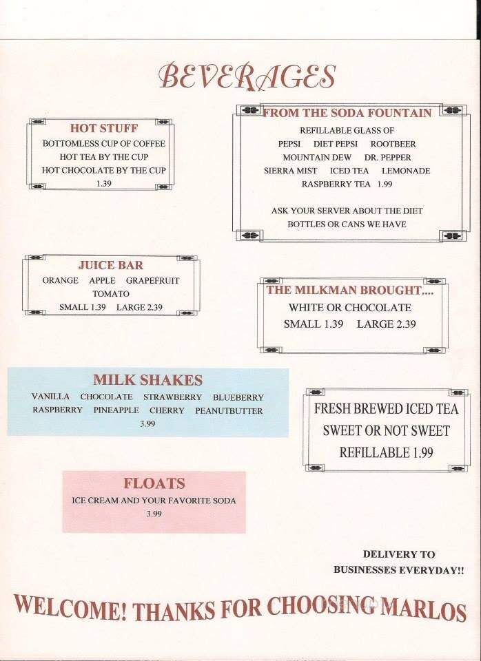 Marlos Place - Saint Marys, PA menu_pic