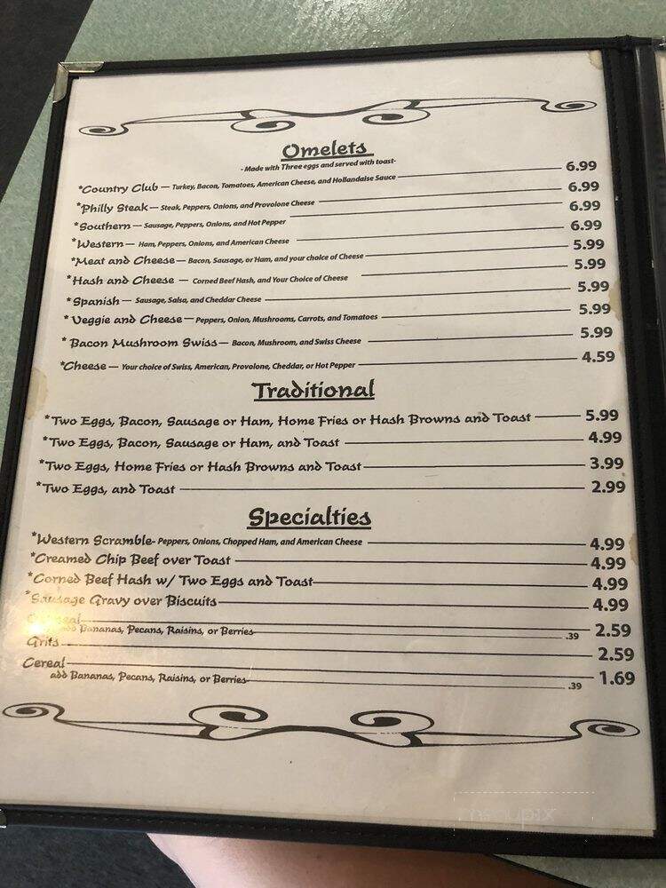 Olde Tyme Cafe - Cambridge Springs, PA menu_pic
