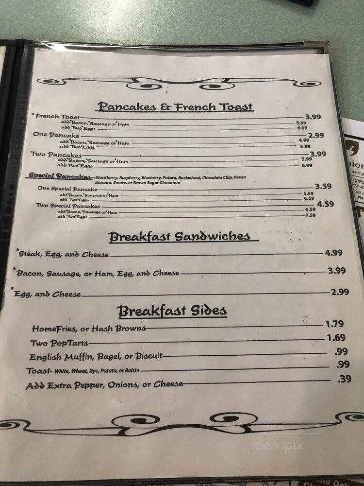 Olde Tyme Cafe - Cambridge Springs, PA menu_pic