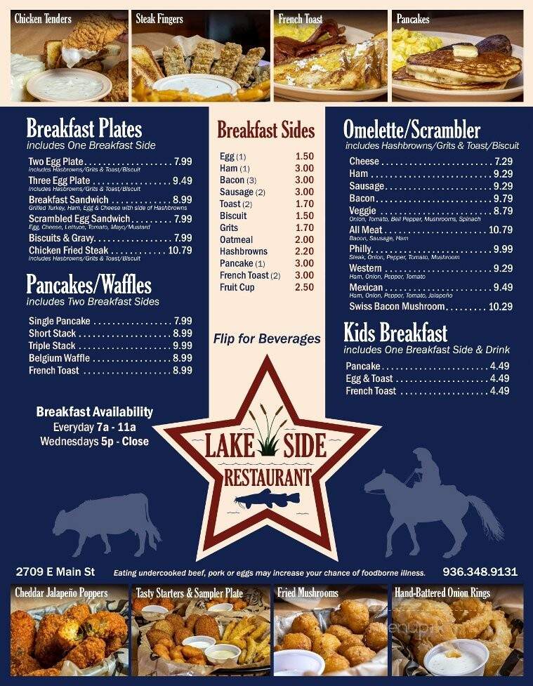 Lakeside Restaurant - Madisonville, TX menu_pic