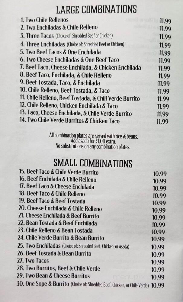 La Haciendita - Sanger, CA menu_pic