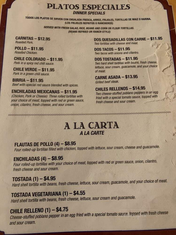 Carnitas Michoacan - Gilroy, CA menu_pic