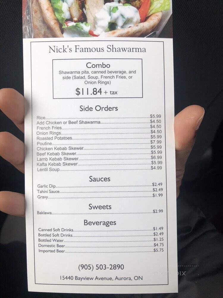 Nick's Famous Shawarmas - Aurora, ON