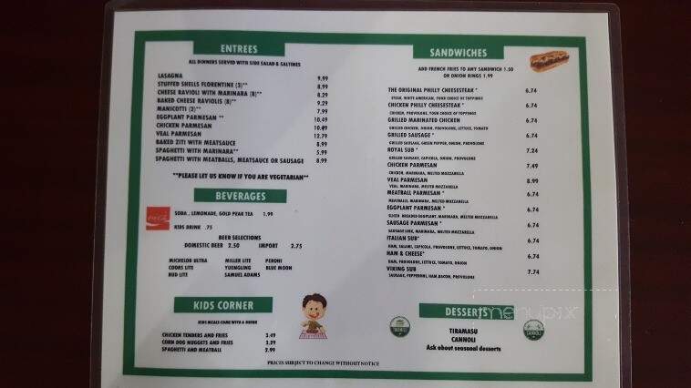 Genovese's - Vonore, TN menu_pic
