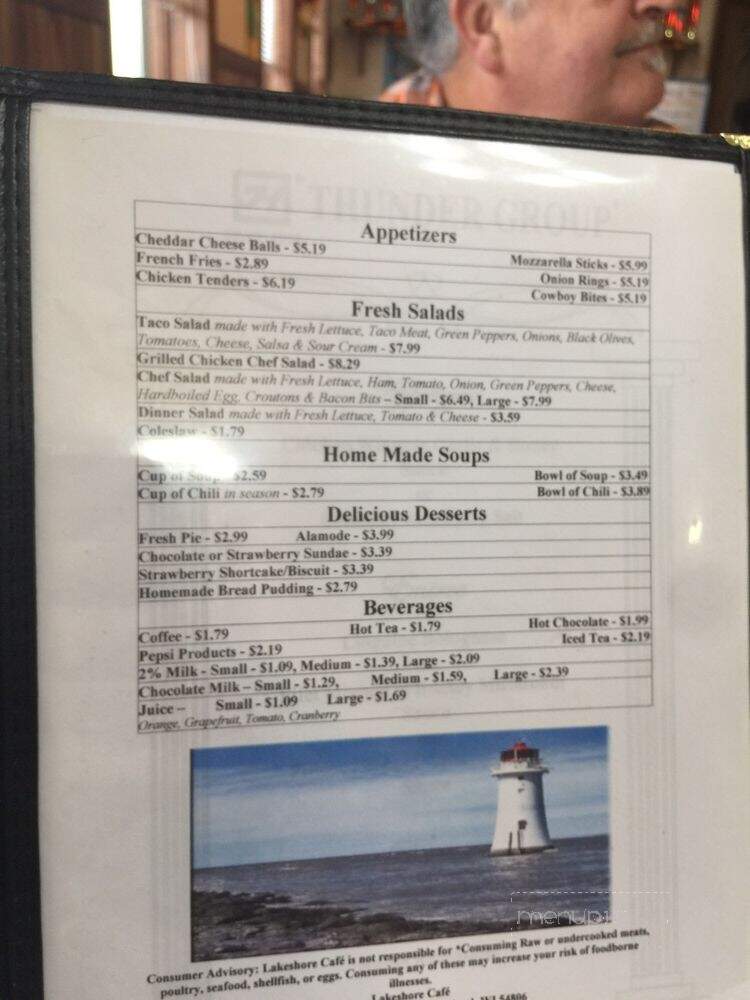 Lakeshore Cafe - Ashland, WI menu_pic