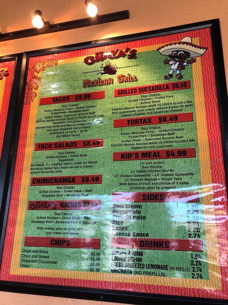 Chava's Mexican Grill - Muncie, IN menu_pic