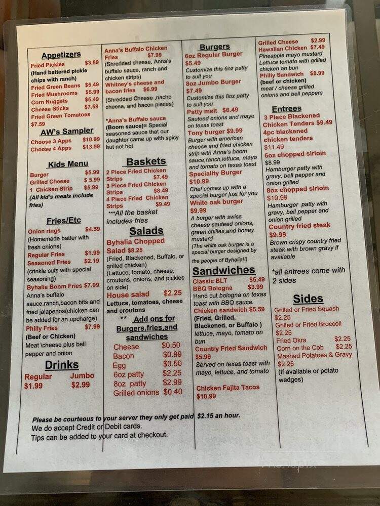 Anna Wesleys Restaurant - Byhalia, MS menu_pic