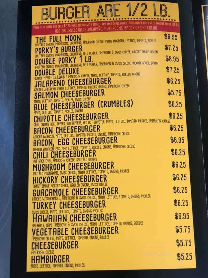 Porky's Burgers & Wings - Mesquite, TX menu_pic