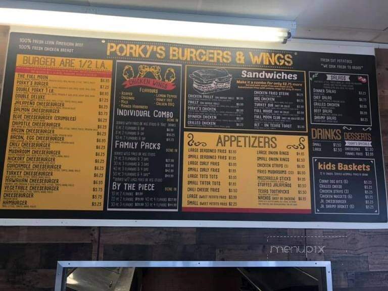 Porky's Burgers & Wings - Mesquite, TX menu_pic