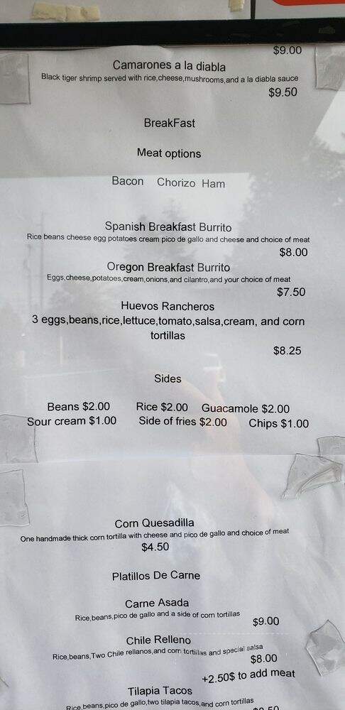 Habanero Burrito - Portland, OR menu_pic