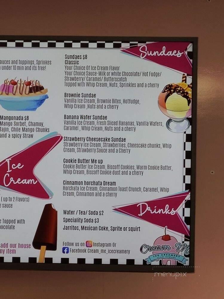 Cream Me Ice Creamery - Las Vegas, NV menu_pic