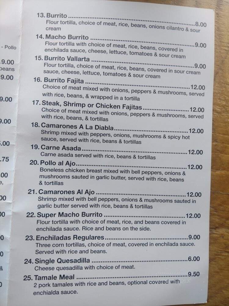 Las Palmitas - Powell, WY menu_pic