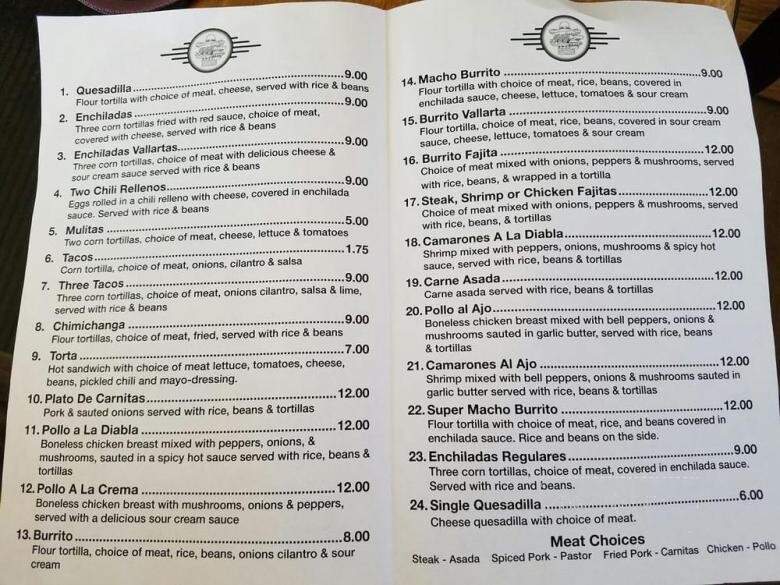 Las Palmitas - Powell, WY menu_pic