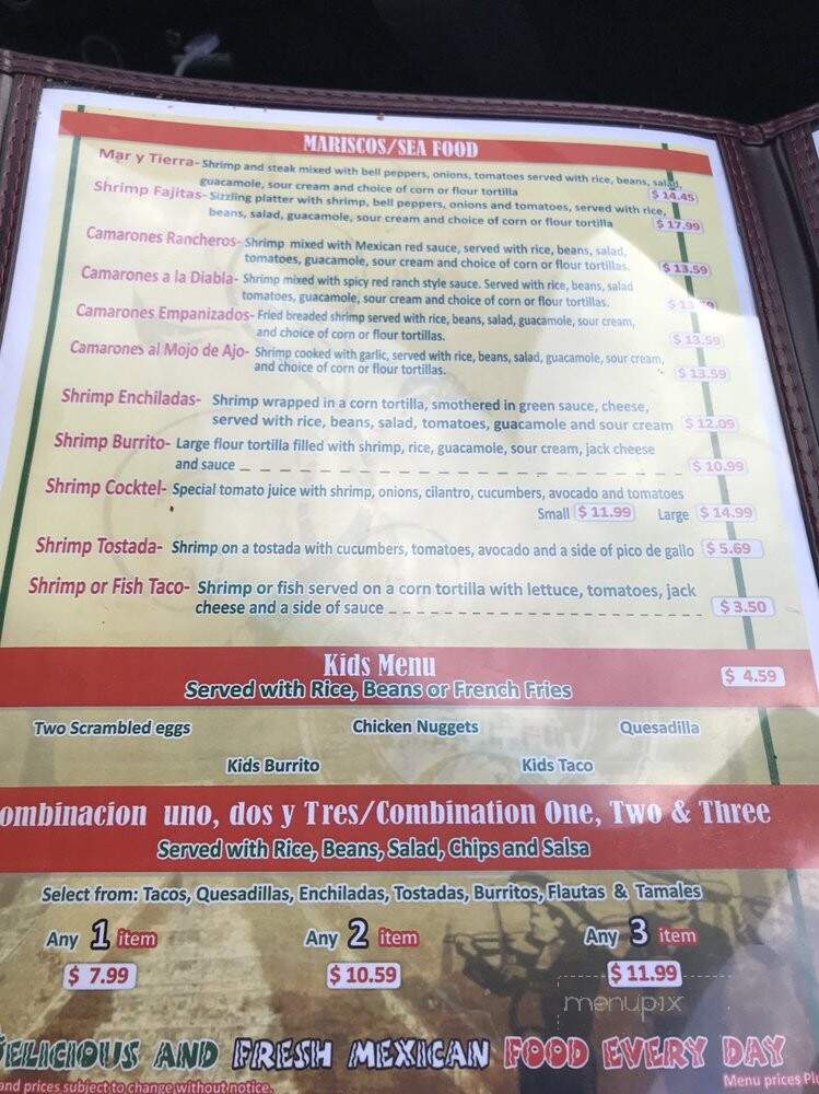 Rosalba's Mexican Restaurant - Ripon, CA menu_pic