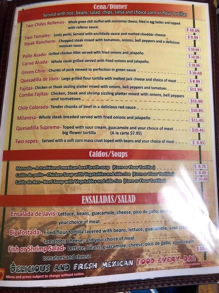 Rosalba's Mexican Restaurant - Ripon, CA menu_pic