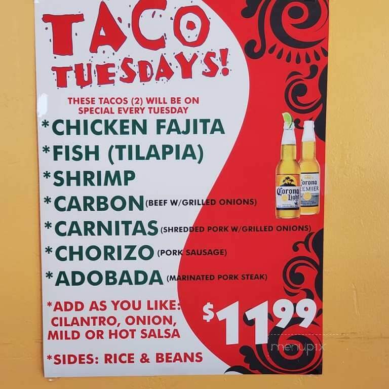 El Tapatio Dos - Sheridan, WY menu_pic