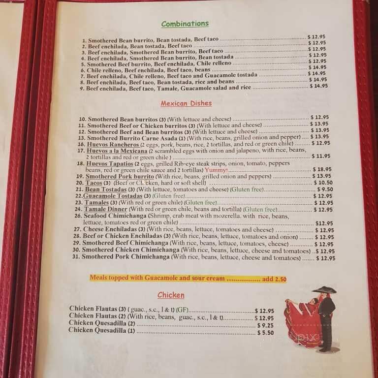 El Tapatio Dos - Sheridan, WY menu_pic
