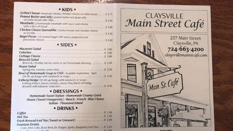 Main St Cafe - Claysville, PA