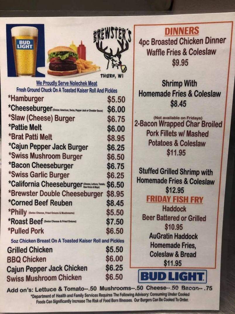 Brewster's - Thorp, WI menu_pic