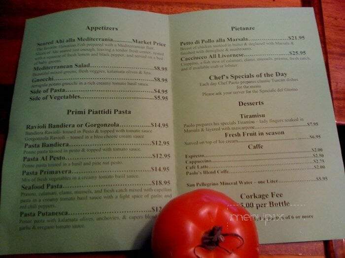 Paolo's Bistro - Pahoa, HI menu_pic
