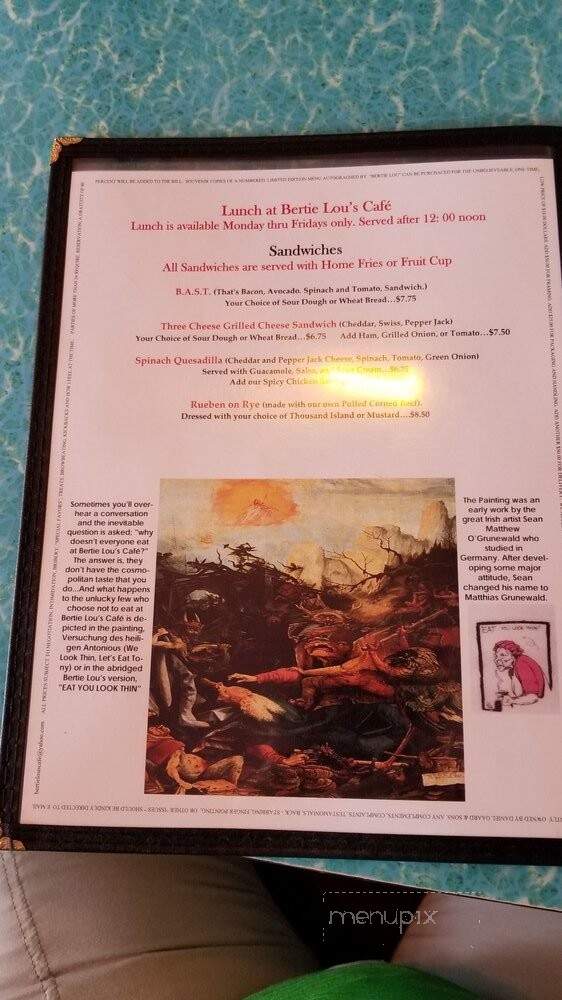 Bertie Lou's - Portland, OR menu_pic