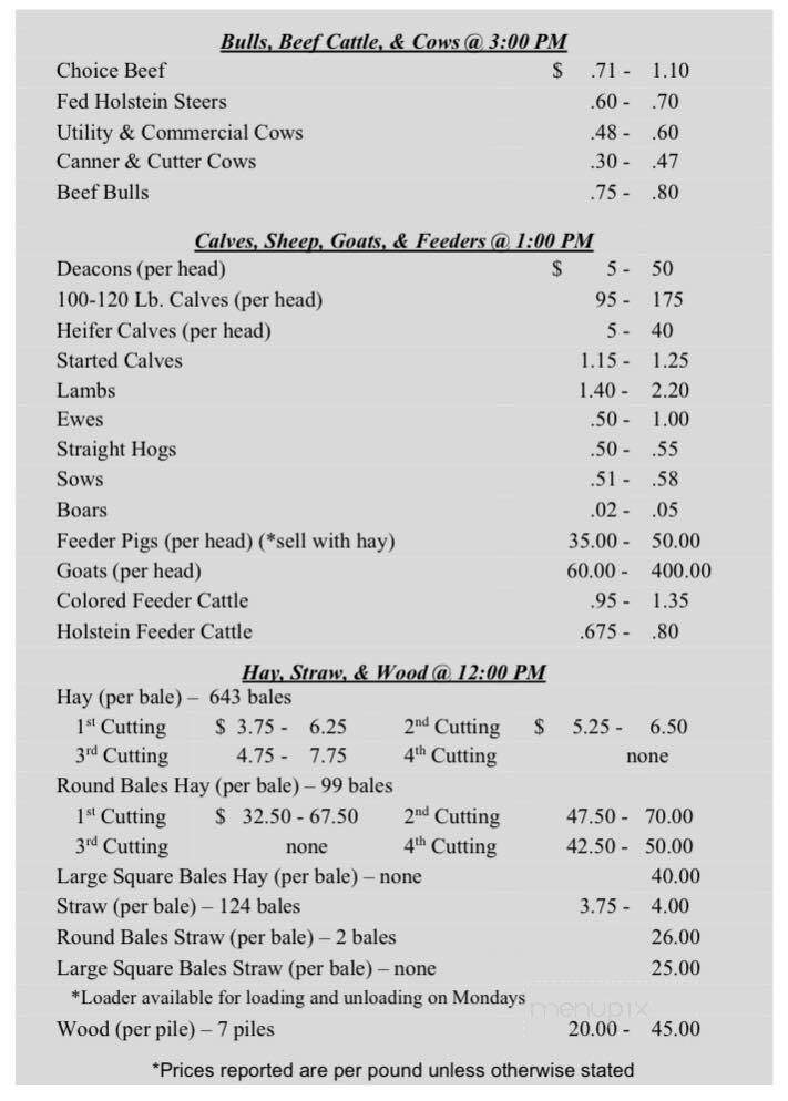 Marlette Livestock Restaurant - Marlette, MI menu_pic