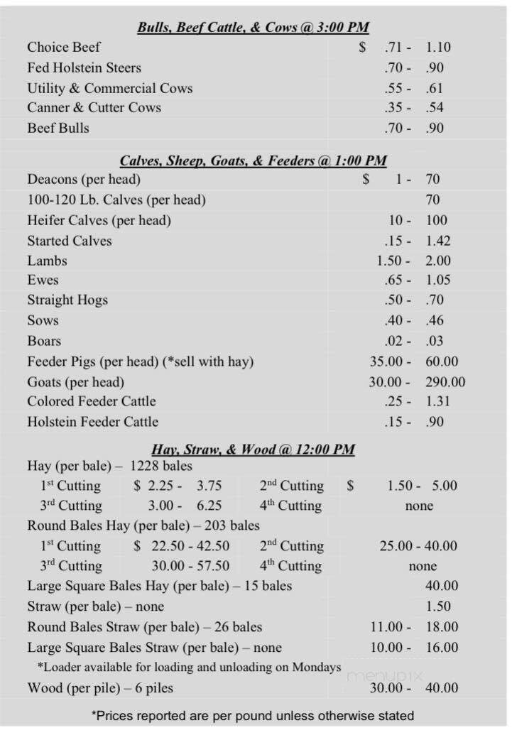 Marlette Livestock Restaurant - Marlette, MI menu_pic