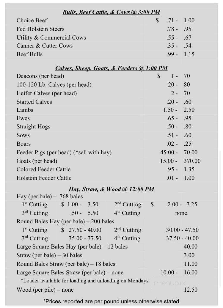Marlette Livestock Restaurant - Marlette, MI menu_pic