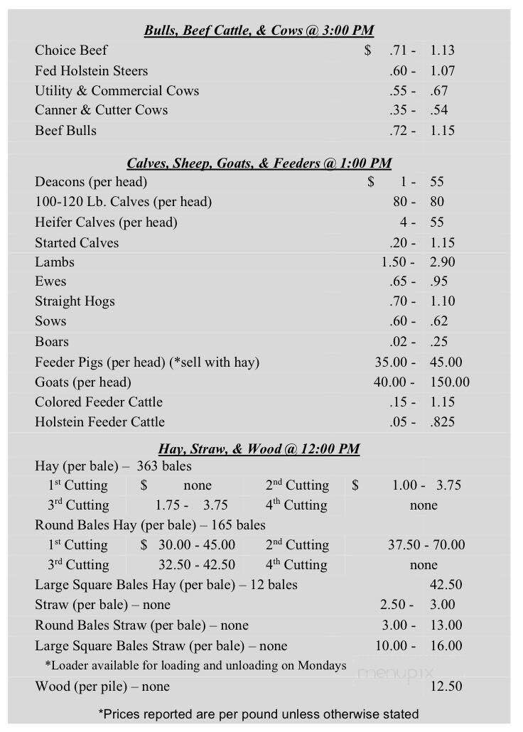 Marlette Livestock Restaurant - Marlette, MI menu_pic