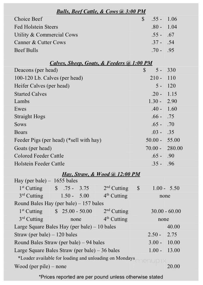 Marlette Livestock Restaurant - Marlette, MI menu_pic
